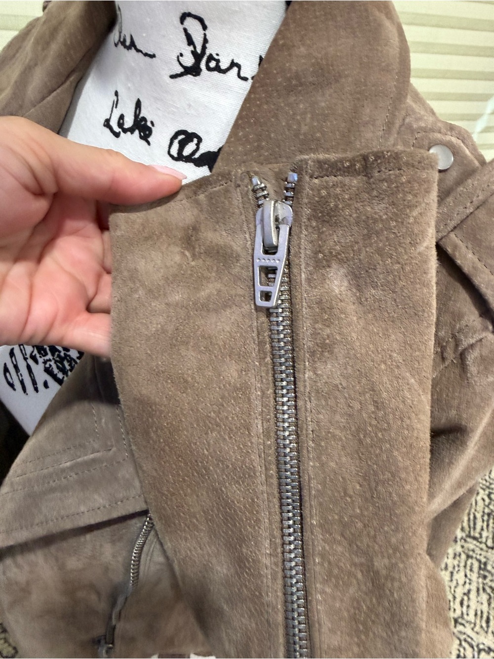 Blank NYC Taupe Suede Moto Jacket - Picture 9 of 9